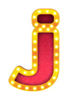 j rétro cinéma ampoule signe alphabet png