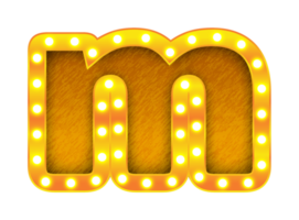 m retro cinema light bulb sign alphabet png