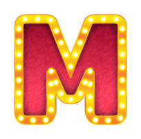 m rétro cinéma ampoule signe alphabet png