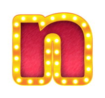 n retro kino glühbirne zeichen alphabet png