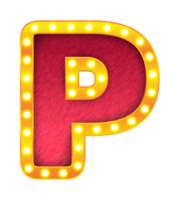 p retro kino glühbirne zeichen alphabet png