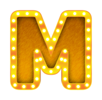 m rétro cinéma ampoule signe alphabet png