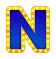 n rétro cinéma ampoule signe alphabet png