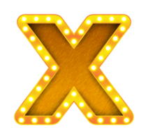 x rétro cinéma ampoule signe alphabet png