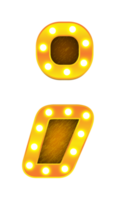 semi retro cinema light bulb sign alphabet png