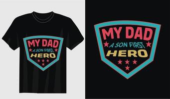 diseño de camiseta de tipografía feliz día del padre vector