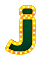 j retro kino glühbirne zeichen alphabet png