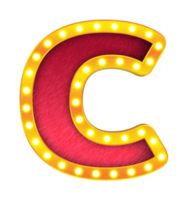 c rétro cinéma ampoule signe alphabet png