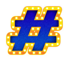 hashtag retro cine bombilla signo alfabeto png