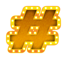 Hashtag Retro Kino Glühbirne Zeichen Alphabet png