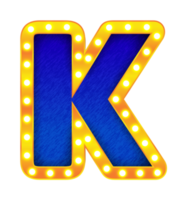 k retro cinema light bulb sign alphabet png