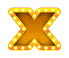 x retro cine bombilla signo alfabeto png