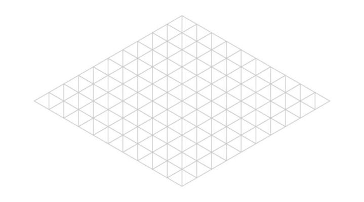 Isometric grid line background. Outline isometric template pattern. Hexagon and triangles line plan texture. Vector illustration on white background