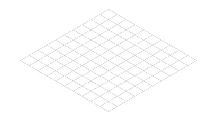 Isometric grid line background. Outline isometric template pattern. Hexagon and triangles line plan texture. Vector illustration on white background