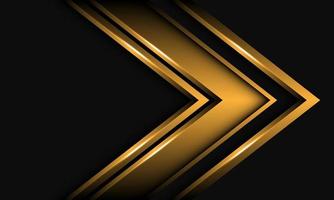 Abstract gold arrow shadow direction geometric on grey with blank space design modern luxury futuristic background vector