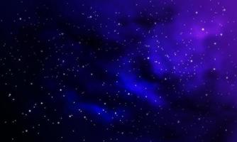 fondo espacial nebulosa púrpura realista estrellas brillantes cosmos polvo de estrellas vía láctea galaxia universo infinito y noche estrellada vector