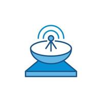 Dish Parabolic Antenna vector concept colored blue icon