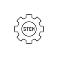 STEM Cog vector icon in thin line style