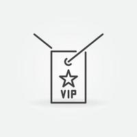 VIP neck card vector outline icon in thin line style