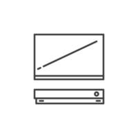 TV with Video Game Console outline vector concept icon