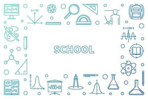 School concept modern outline frame - vector illustration