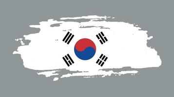 Grunge texture splash South Korea flag vector