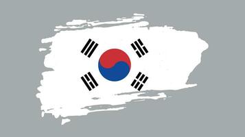 South Korea brush grunge flag vector