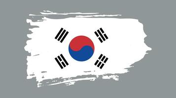 Hand painted abstract South Korea vintage flag vector