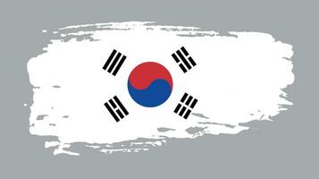 efecto de textura vector de bandera vintage de corea del sur