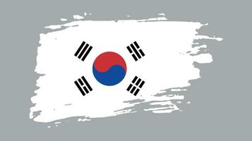 vector de diseño de bandera profesional de corea del sur de textura grunge descolorida