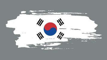 diseño de vector de bandera de corea del sur de estilo vintage