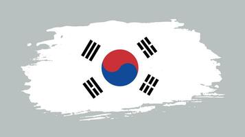 vector de bandera de corea del sur abstracto de textura grunge plana