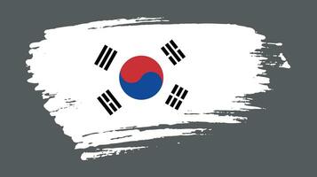 efecto de textura vector de bandera de corea del sur