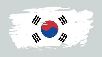 New vintage splash South Korea flag vector