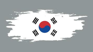 Brush effect South Korea grunge texture flag vector