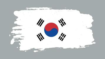 Creative South Korea grunge flag vector