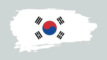 Abstract South Korea grunge flag vector