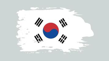 splash nueva corea del sur grunge textura bandera vector