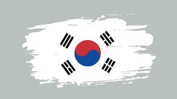 nuevo efecto de pincel vector de bandera grungy de corea del sur