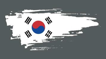 Faded grunge texture South Korea abstract flag vector