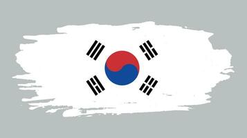 textura grunge se desvaneció vector de bandera de corea del sur