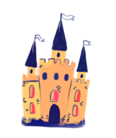 Hand drawn magic castle png