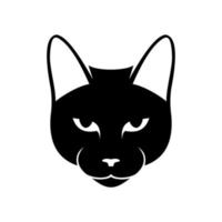 icono de cabeza de gato negro vector