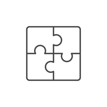 Puzzle vector concept icon in thin line style