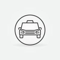 Taxi Car in Circle vector concept icon in outline style