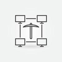 Computer Science and Data Mining vector line concept icon