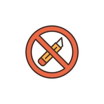 Do not use Office Knife and Cutter vector colored icon