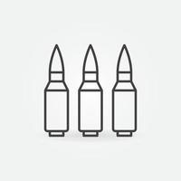 Three Bullets outline icon. Ammo vector symbol