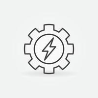 Cogwheel with Energy or Electrical sign vector line icon