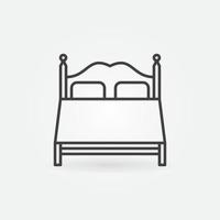 Double Bed vector concept cute line icon or symbol